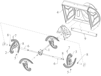 Auger Housing Diagram and Parts List for 3X30-INCHMAX (31AH8MVUB10)(2023) Cub Cadet Snow Blower